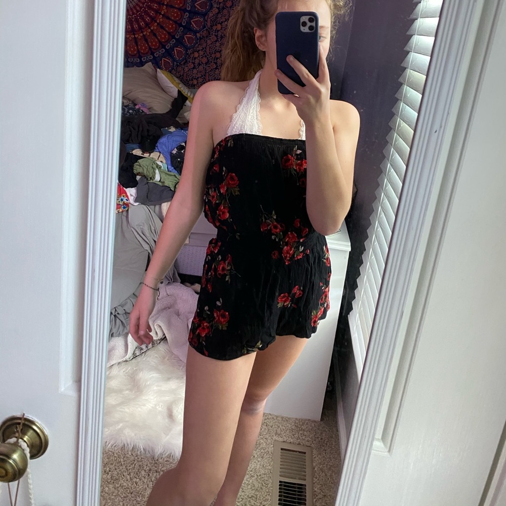 Flowered romper
